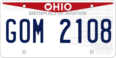 OH license plate GOM2108