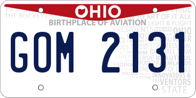 OH license plate GOM2131