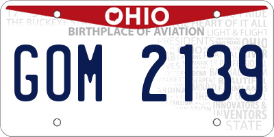OH license plate GOM2139