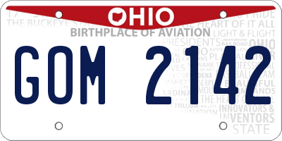 OH license plate GOM2142