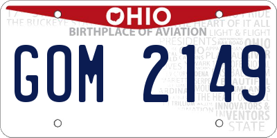OH license plate GOM2149