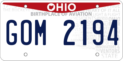 OH license plate GOM2194