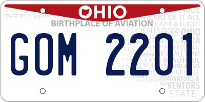 OH license plate GOM2201