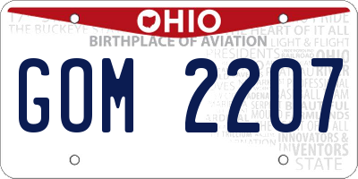 OH license plate GOM2207