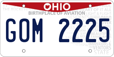 OH license plate GOM2225