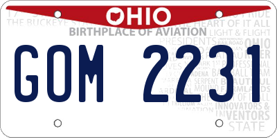 OH license plate GOM2231