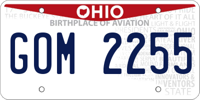 OH license plate GOM2255