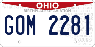 OH license plate GOM2281