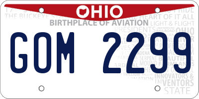 OH license plate GOM2299