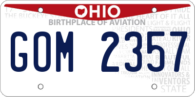 OH license plate GOM2357