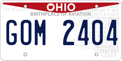 OH license plate GOM2404