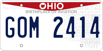 OH license plate GOM2414