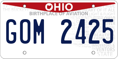 OH license plate GOM2425