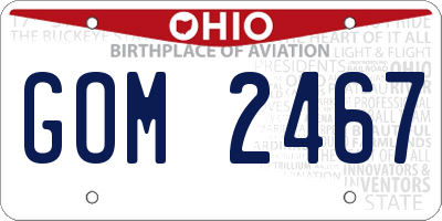 OH license plate GOM2467
