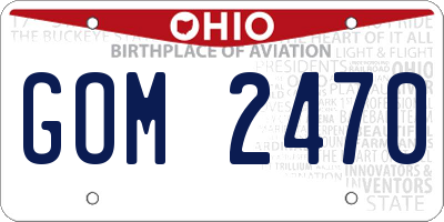 OH license plate GOM2470