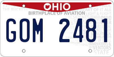 OH license plate GOM2481