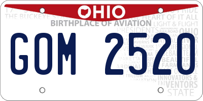 OH license plate GOM2520