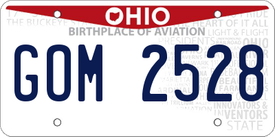 OH license plate GOM2528