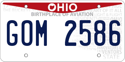 OH license plate GOM2586