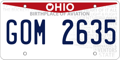 OH license plate GOM2635