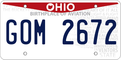OH license plate GOM2672