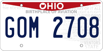 OH license plate GOM2708