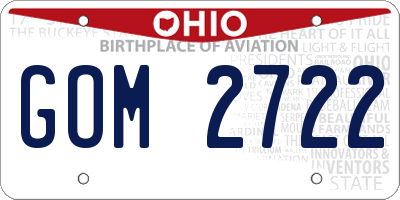 OH license plate GOM2722