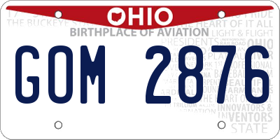 OH license plate GOM2876