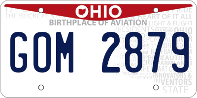 OH license plate GOM2879