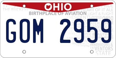 OH license plate GOM2959