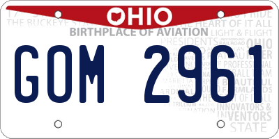 OH license plate GOM2961
