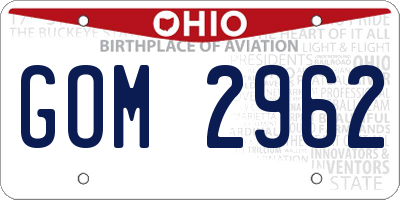 OH license plate GOM2962