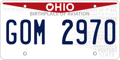 OH license plate GOM2970