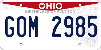 OH license plate GOM2985