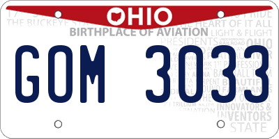 OH license plate GOM3033