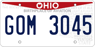OH license plate GOM3045