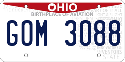 OH license plate GOM3088