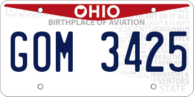 OH license plate GOM3425