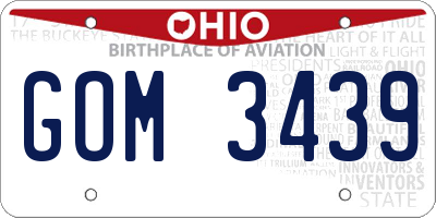 OH license plate GOM3439