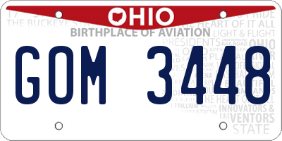 OH license plate GOM3448
