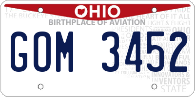 OH license plate GOM3452