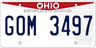 OH license plate GOM3497