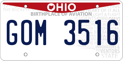 OH license plate GOM3516