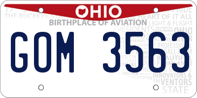 OH license plate GOM3563