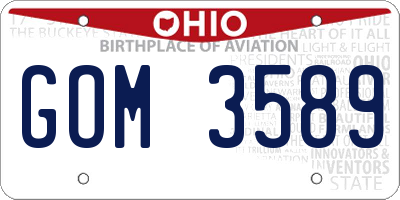 OH license plate GOM3589