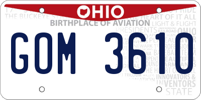 OH license plate GOM3610