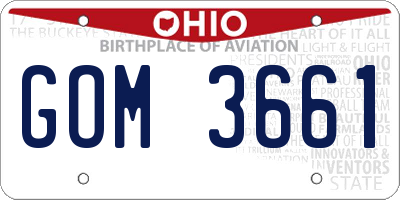 OH license plate GOM3661