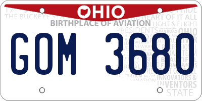 OH license plate GOM3680