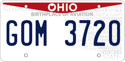 OH license plate GOM3720