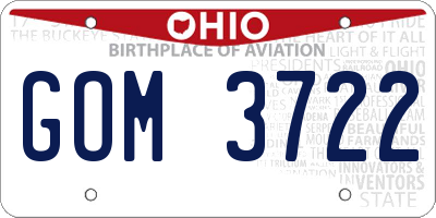 OH license plate GOM3722